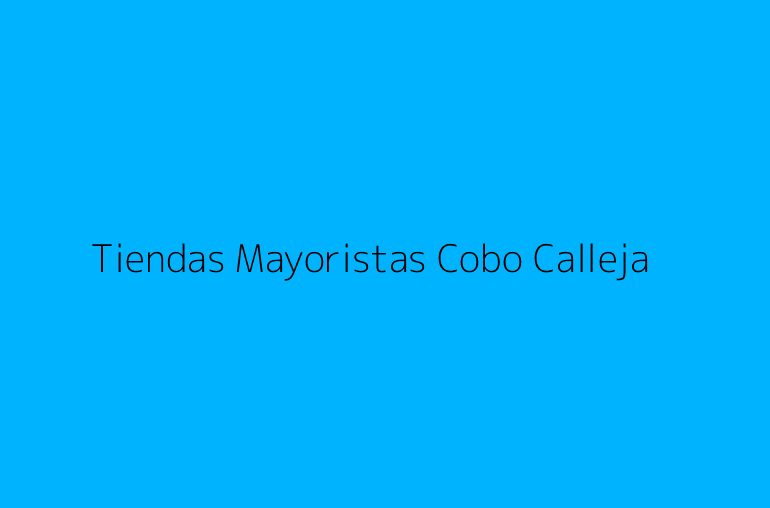 Tiendas Mayoristas Cobo Calleja